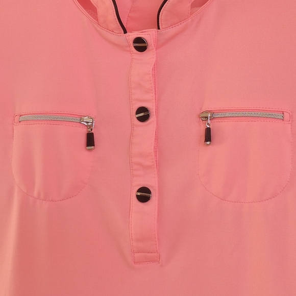Jamie Sadock 2X Golf Shirt Cap Sleeve Polo in Tickle Me Pink Women's XXL - Picture 5 of 15